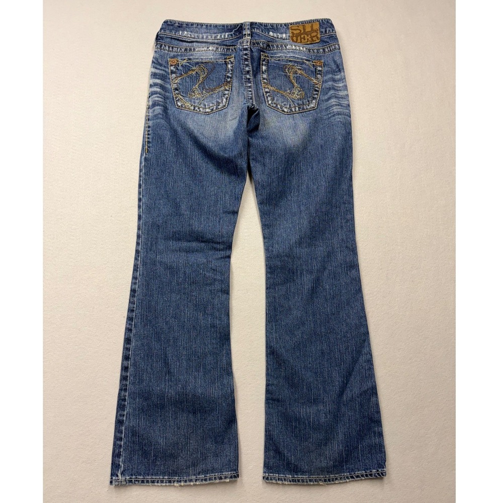 Silver Jeans Bootcut Women 29 Blue Tuesday Low Rise Whiskered Y2K Denim